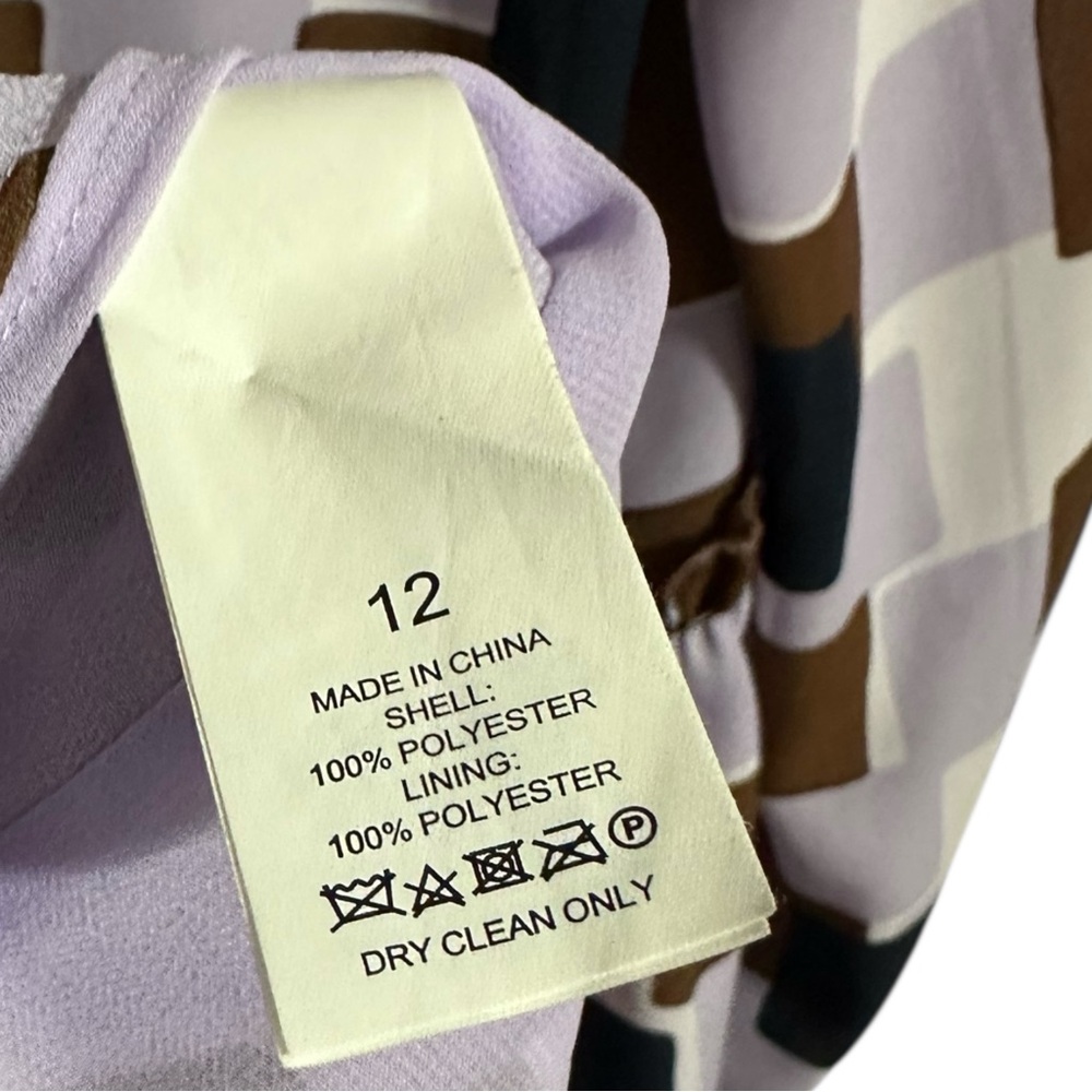 Kate Spade New York Geo Squares Swing Ruffled Dress Size 12 - Picture 12 of 16